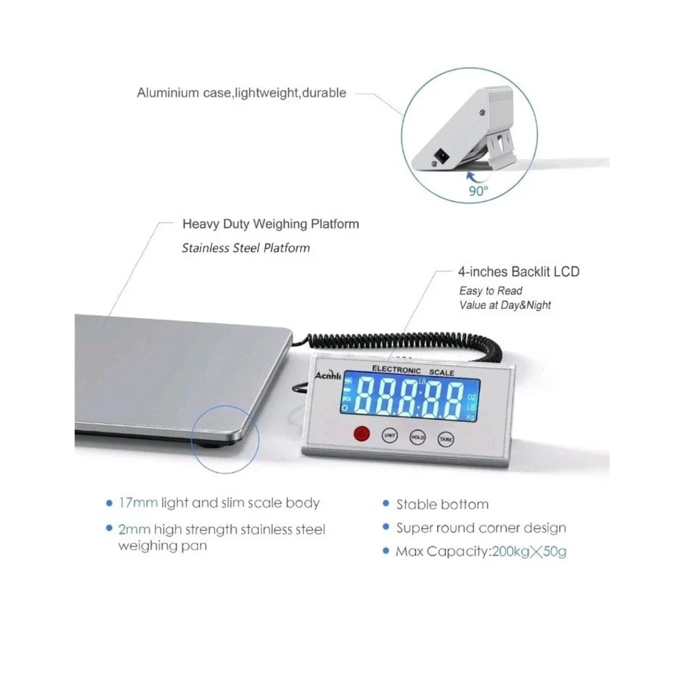Achnli Digital scale 440lb Capacity